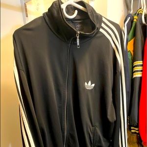 Adidas 3 Stripe Track Jacket Full Zip- Black